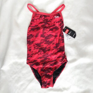 TYR women's durafast camo sports swim bathing suit NWT